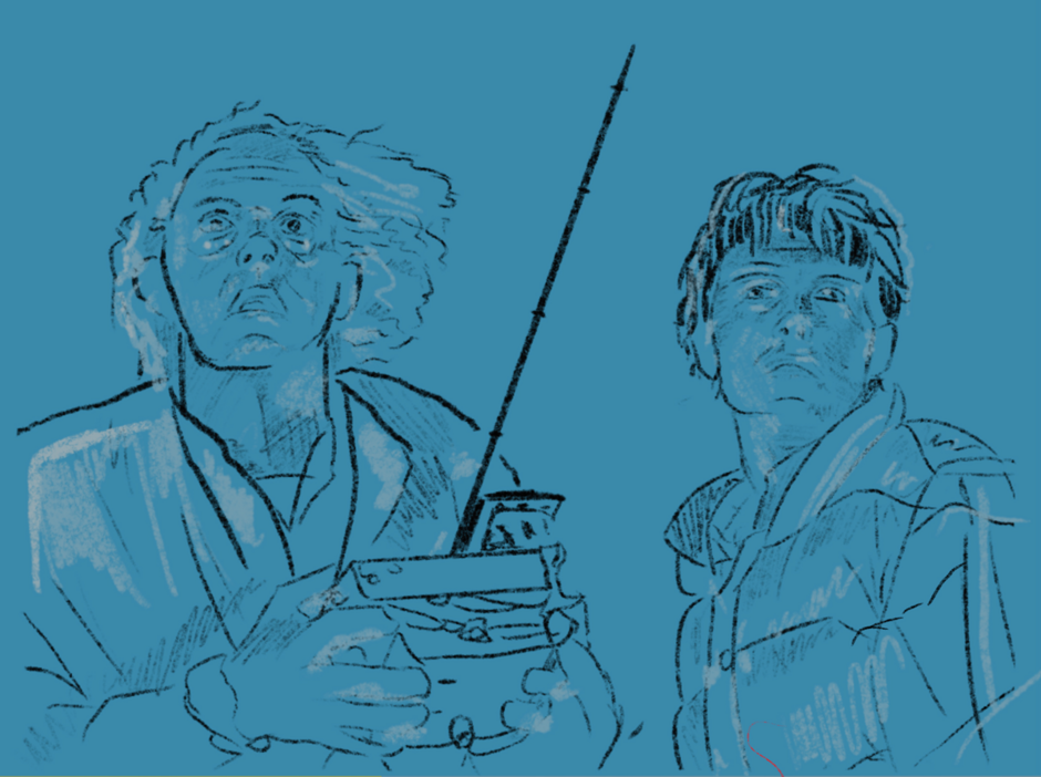 Illustration Doc Brown und Marty McFly Zurück in die Zukunft