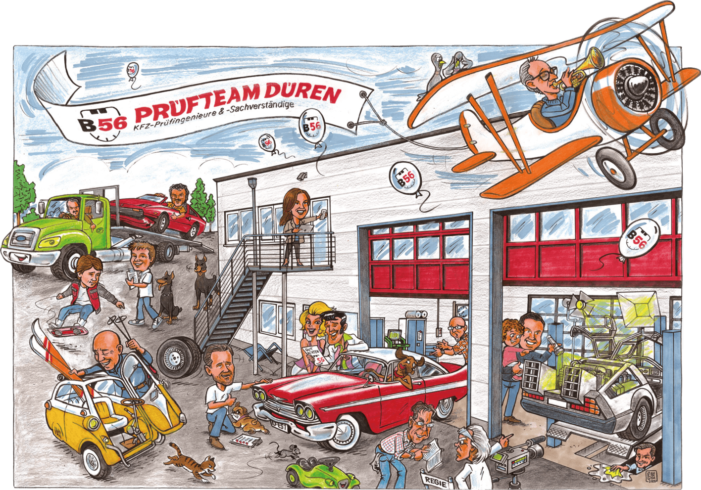 Wimmelbild mit alle Mitarbeitern