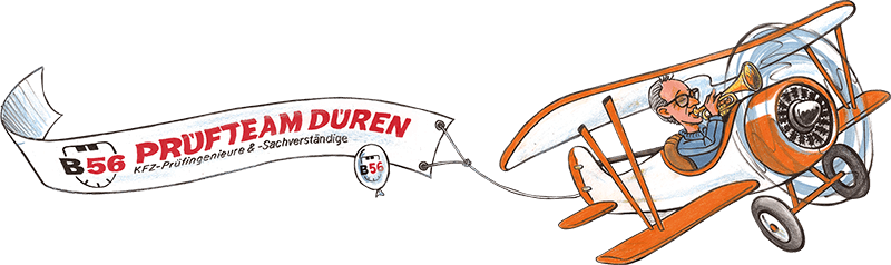 Illustration von einem Segelflugzeug mit einer Werbung aus Düren